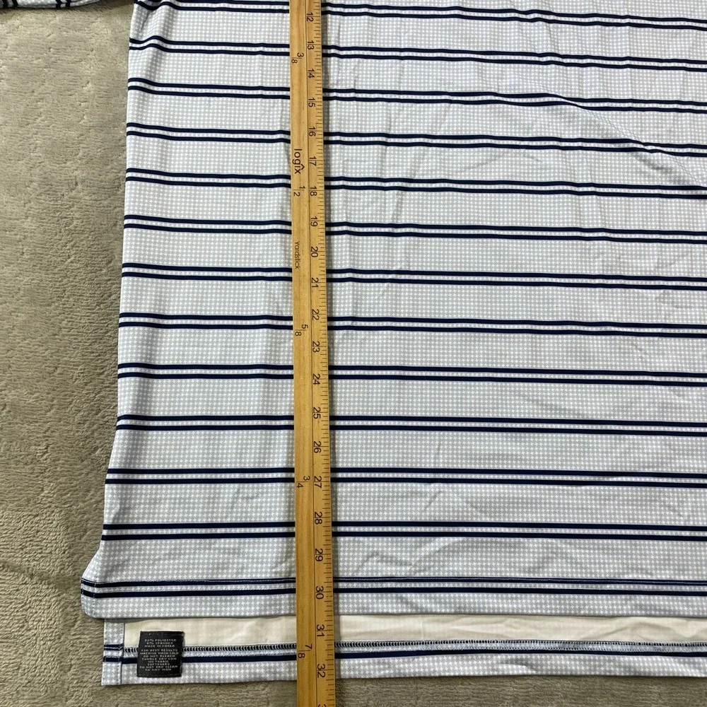 Turtleson Polo Shirt Mens XL Blue Striped Golf Stretch Lightweight Preppy Casual - Picture 5 of 9